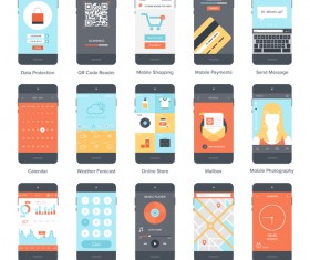 Mobile social app interface design vector 03 free download