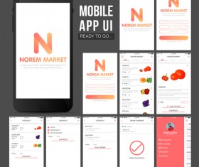 Mobile UI design vector material