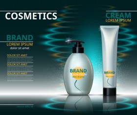 Modern cosmetic advertising poster template vector 01