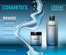 Modern cosmetic advertising poster template vector 02