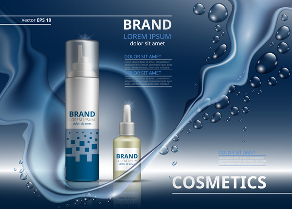 Modern cosmetic advertising poster template vector 05