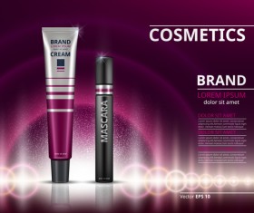 Modern cosmetic advertising poster template vector 06