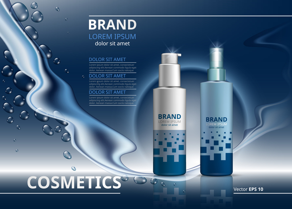 Modern cosmetic advertising poster template vector 07