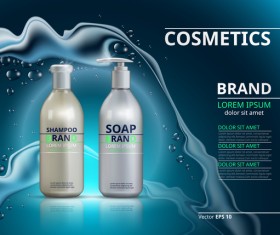 Modern cosmetic advertising poster template vector 08