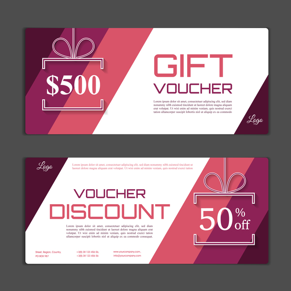 Modern gift voucher template vectors 10