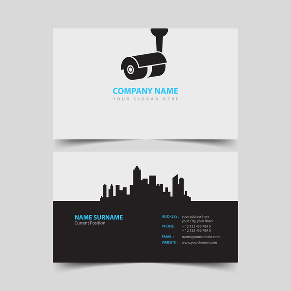 Monitor company business card vector 01