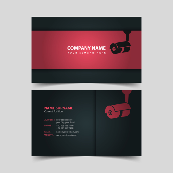 Monitor company business card vector 02
