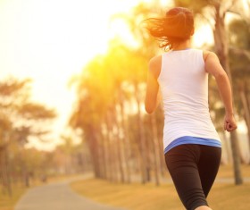 Morning run woman Stock Photo