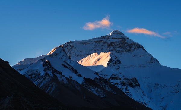 Mount Everest in Tibet Stock Photo