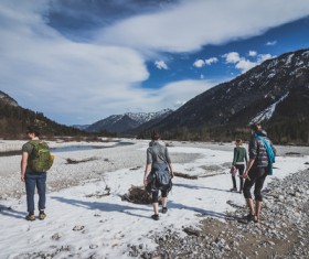 Mountain free travel to young people Stock Photo