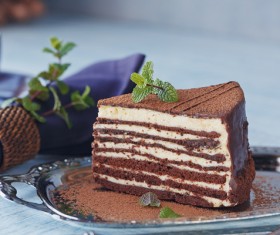 Multi-layer sandwich chocolate cake Stock Photo