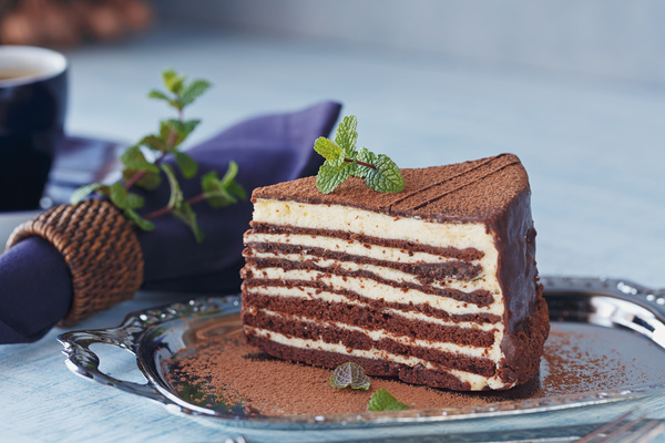 Multi-layer sandwich chocolate cake Stock Photo