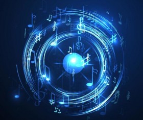 Neon line music background vectors 02