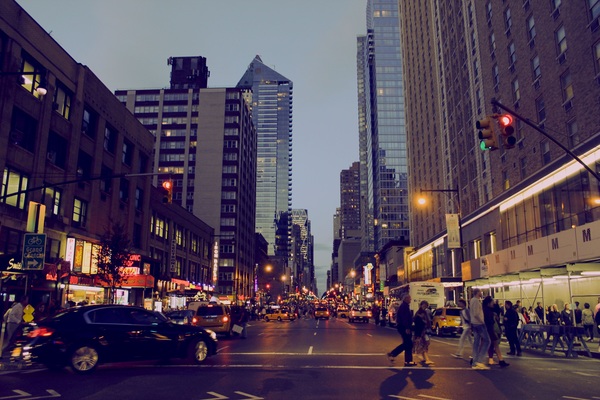 New York City Manhattan Street View Stock Photo
