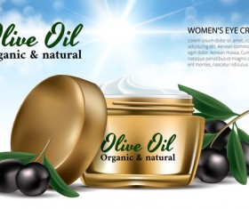 Olive oli cosmetic poster template vector 01