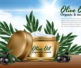 Olive oli cosmetic poster template vector 02