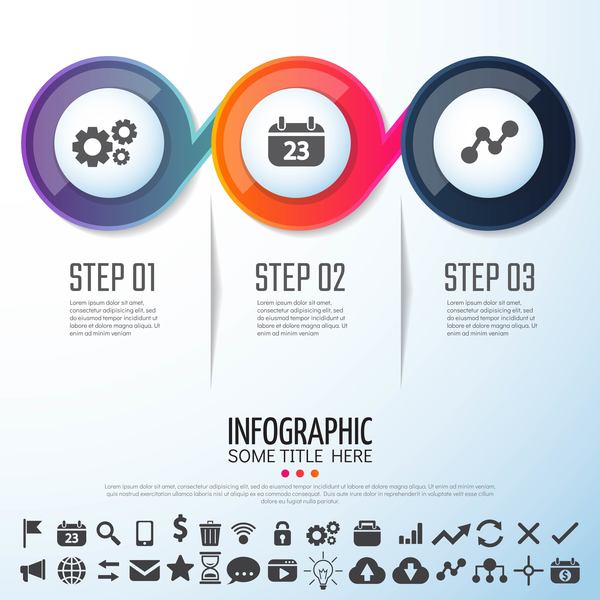 Option banner with circle infographic vector 01