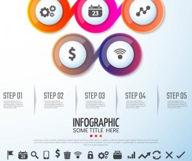 Option banner with circle infographic vector 02