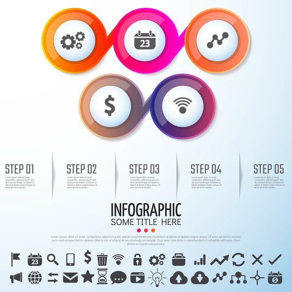 Option banner with circle infographic vector 02