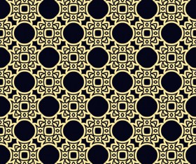 Ornament golden vintage seamless pattern vector material 01