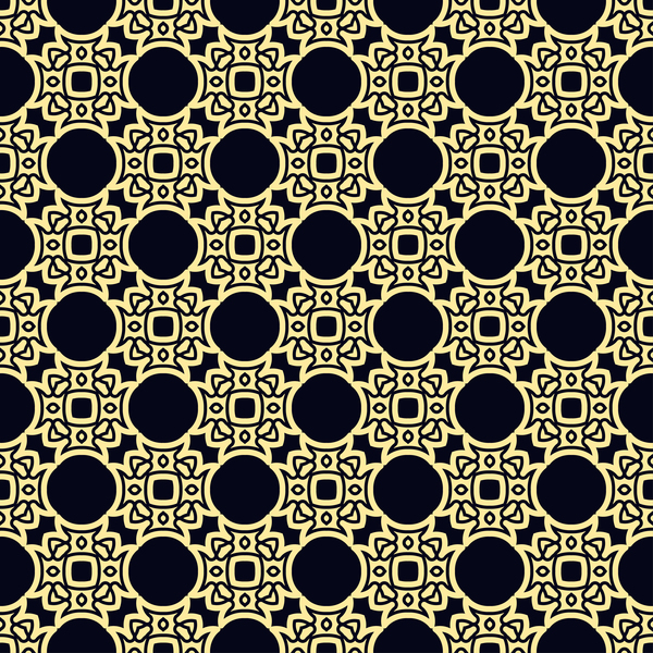 Ornament golden vintage seamless pattern vector material 01