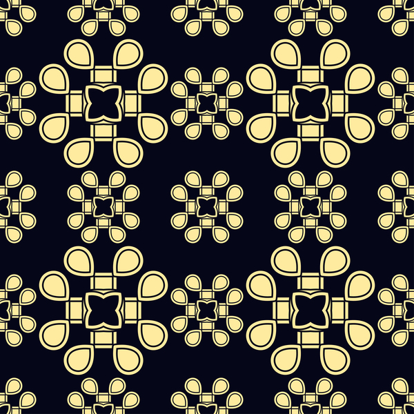 Ornament golden vintage seamless pattern vector material 03