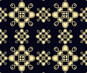 Ornament golden vintage seamless pattern vector material 04