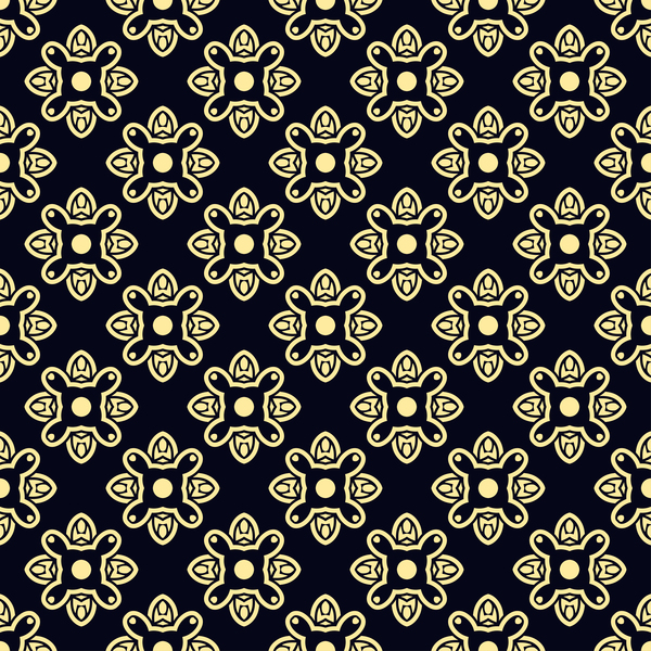 Ornament golden vintage seamless pattern vector material 08