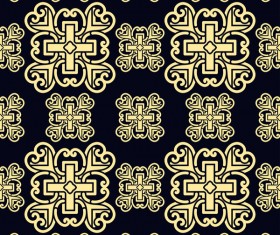 Ornament golden vintage seamless pattern vector material 09