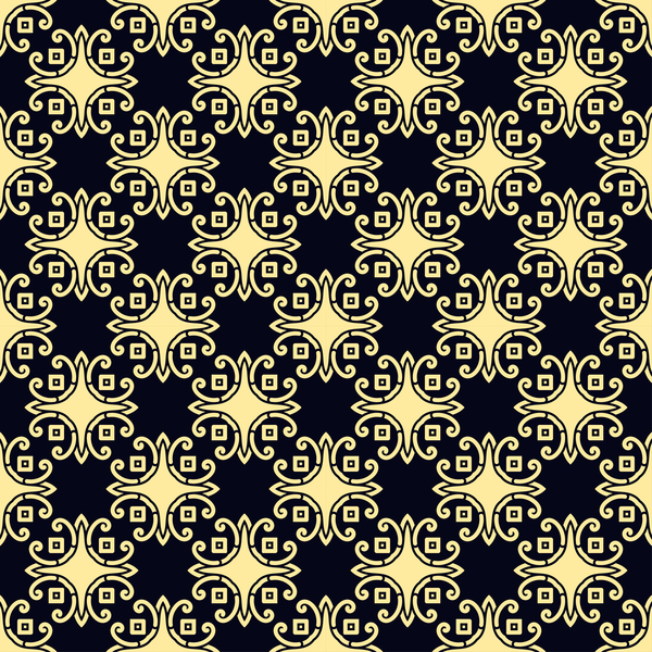 Ornament golden vintage seamless pattern vector material 10