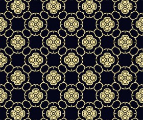 Ornament golden vintage seamless pattern vector material 11
