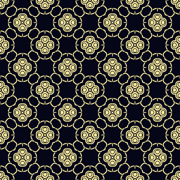 Ornament golden vintage seamless pattern vector material 11