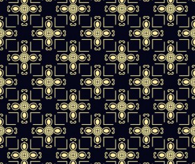 Ornament golden vintage seamless pattern vector material 12