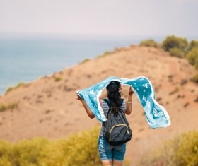 Outdoor mountain girl Stock Photo