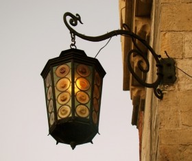 Outdoor wall old wall lamp Stock Photo