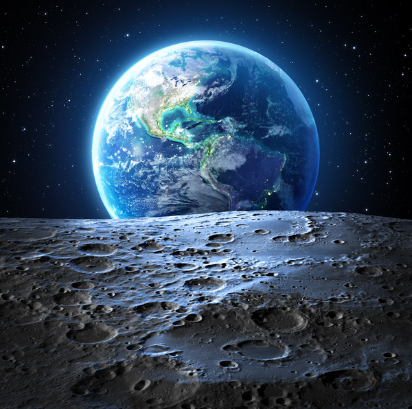 Outer space shoot beautiful earth Stock Photo 02