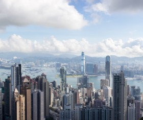 Overlooking the 24-hour city changes Stock Photo 04