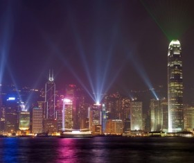 Overlooking the 24-hour city changes Stock Photo 06