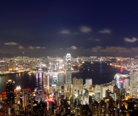 Overlooking the 24-hour city changes Stock Photo 11