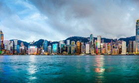 Overlooking the 24-hour city changes Stock Photo 13