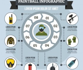 Paintball infographic design vector