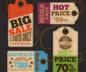 Paper board tags vintage vector 01