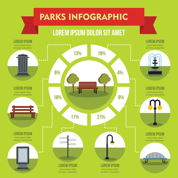 Parks infographic design vector