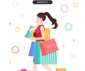 People shopping fashion background vector 01
