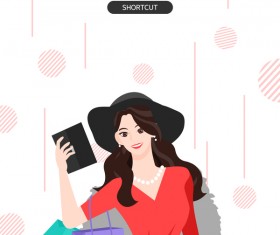 People shopping fashion background vector 02