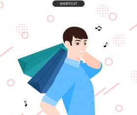 People shopping fashion background vector 03