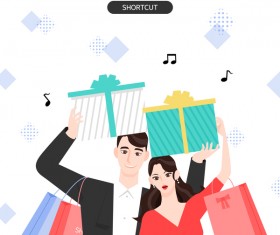 People shopping fashion background vector 04