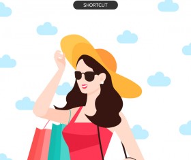 People shopping fashion background vector 05