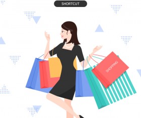 People shopping fashion background vector 06