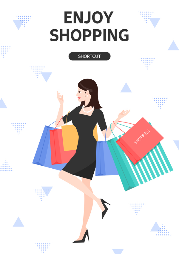 People shopping fashion background vector 06